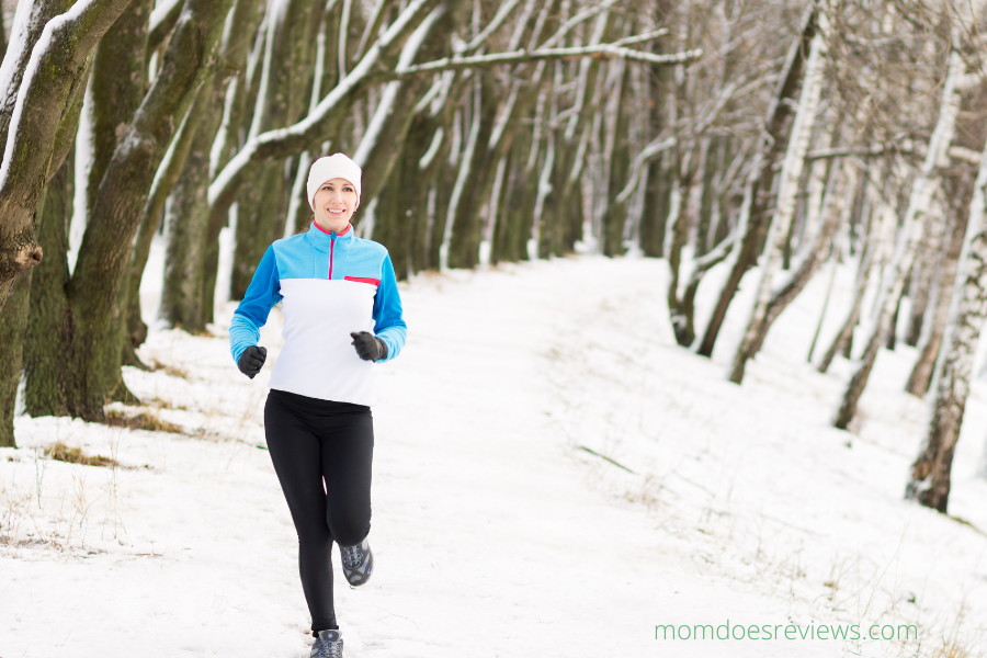 woman jogging in winter