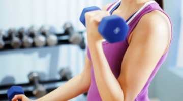 woman with dumbell
