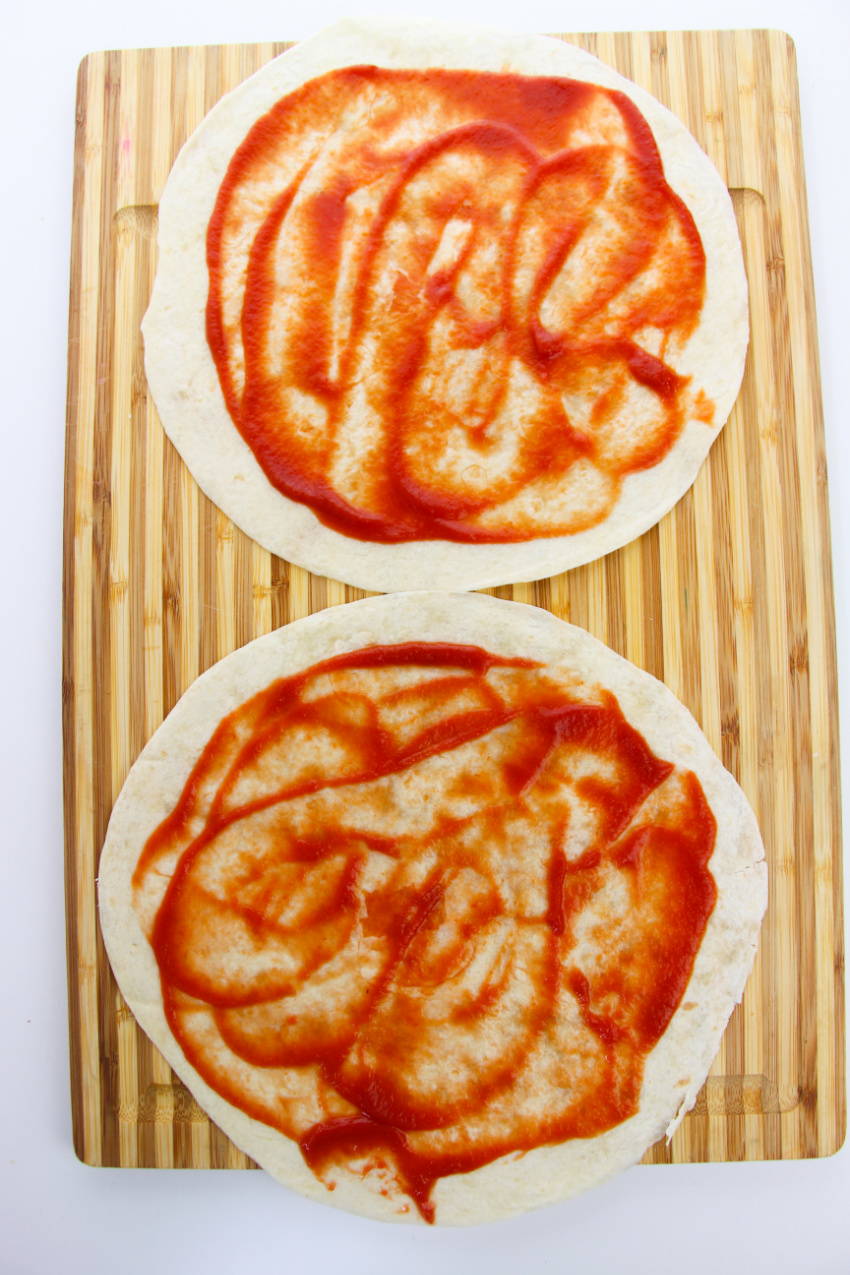 Pizza Quesadillas process