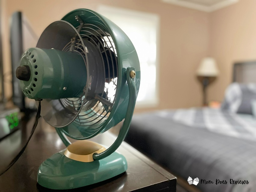VFAN Vintage Air Circulator on dresser in bedroom