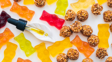 colorful gummies and edibles