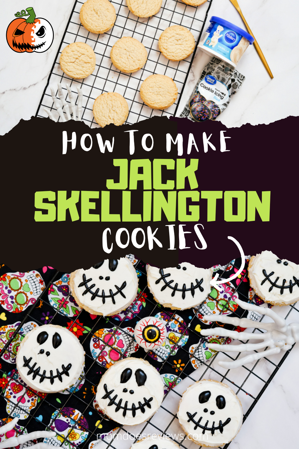 Easy Jack Skellington Cookie Tutorial
