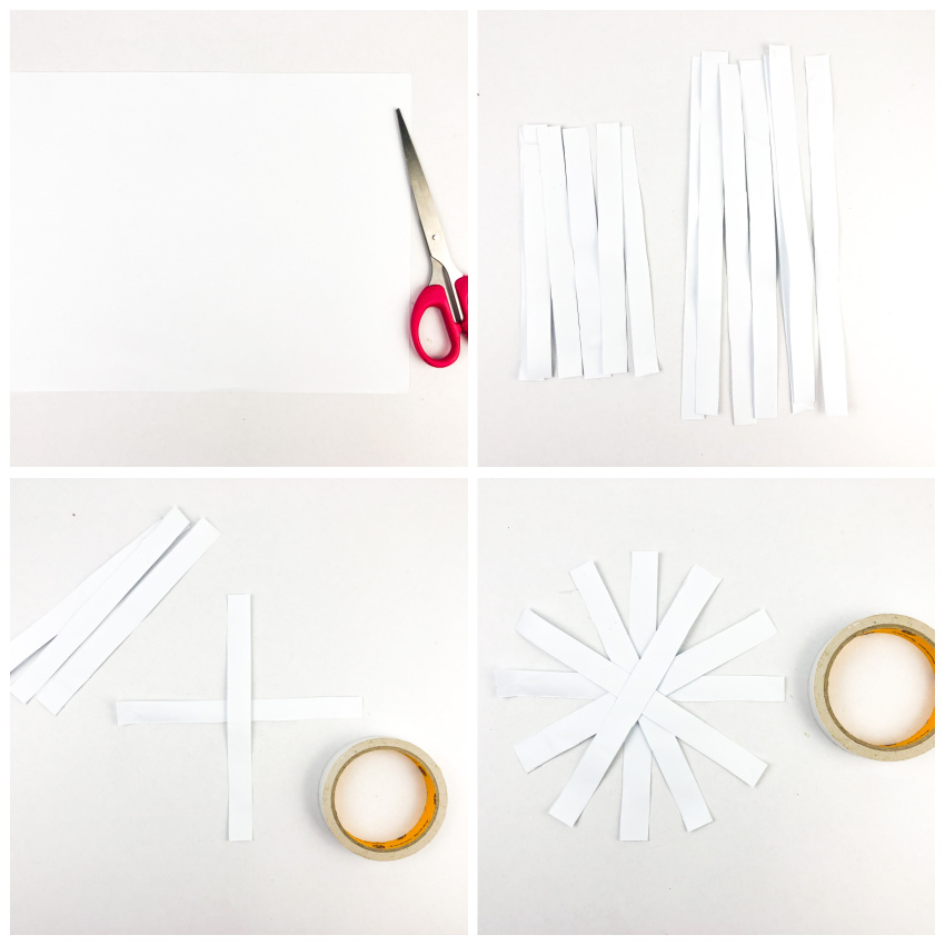 Paper Snowman Craft process