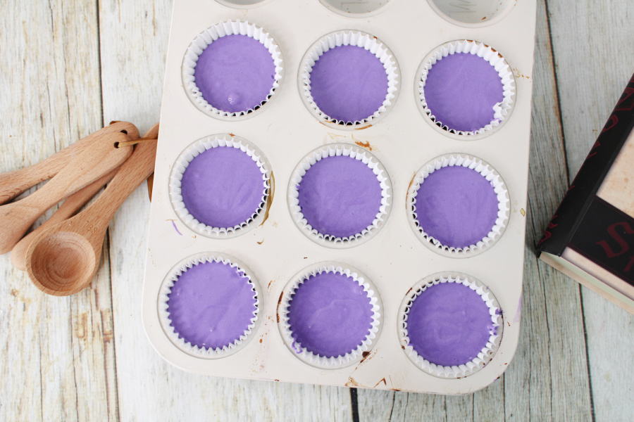 Purple cupcake batter