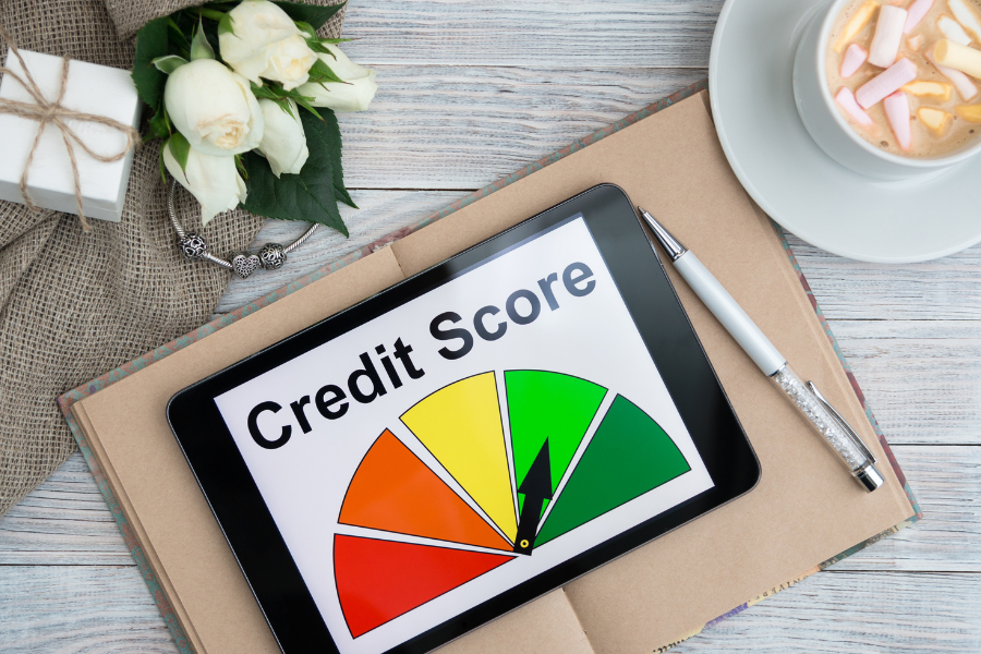credit score on tablet