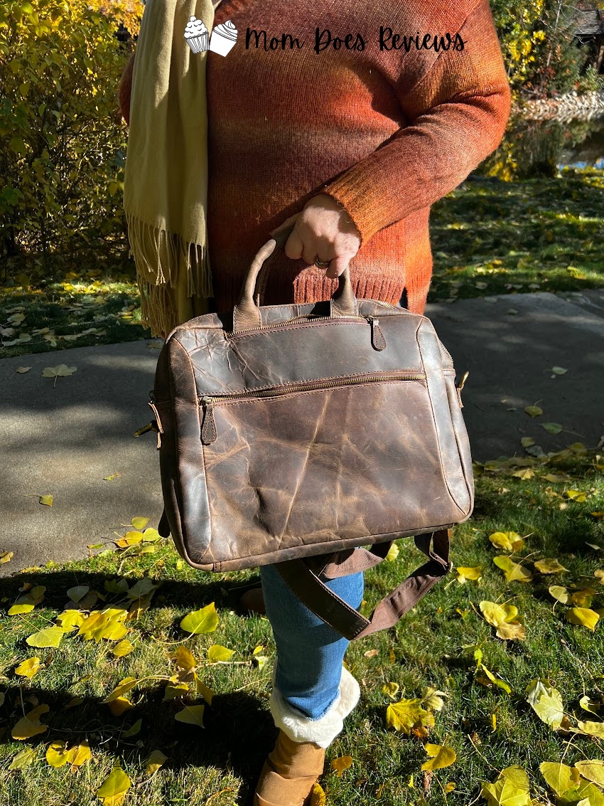 Anuent bag up close as a briefcase