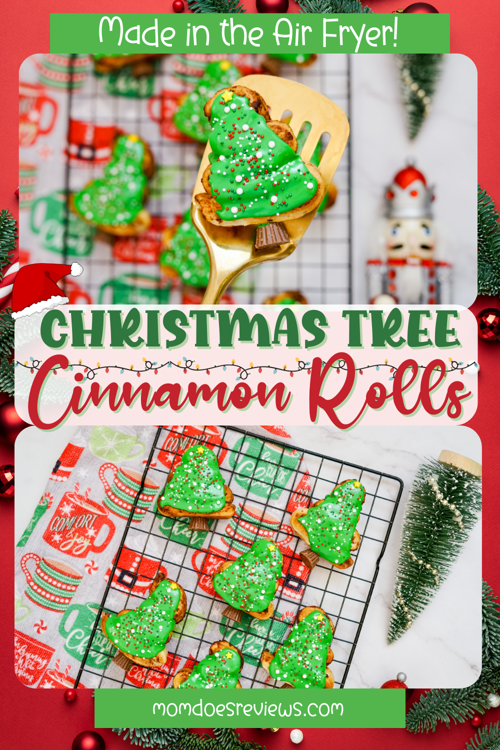 Air Fryer Christmas Tree Cinnamon Rolls recipe