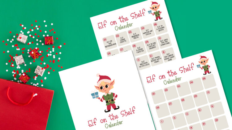 Elf on the shelf activity calendar