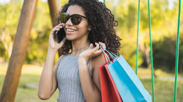 girl with shopping bags