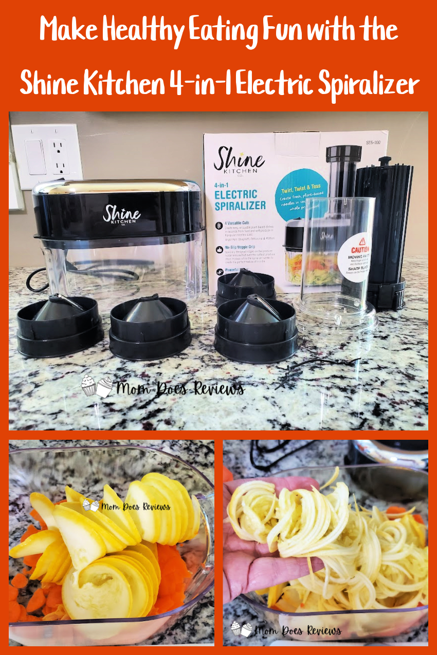 Make Healthy Eating Fun with the Shine Kitchen 4-in-1 Electric Spiralizer