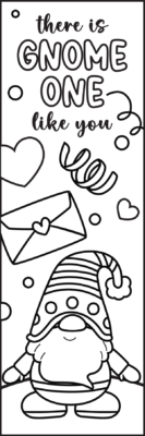 Valentine's Day Gnomes Printable Coloring Bookmarks - Mom Does Reviews