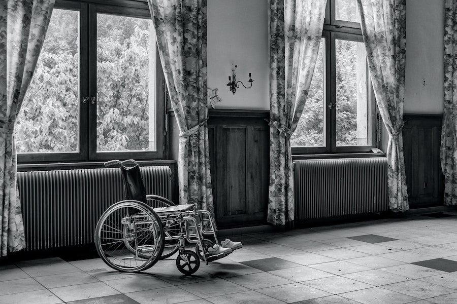 wheelchair in room