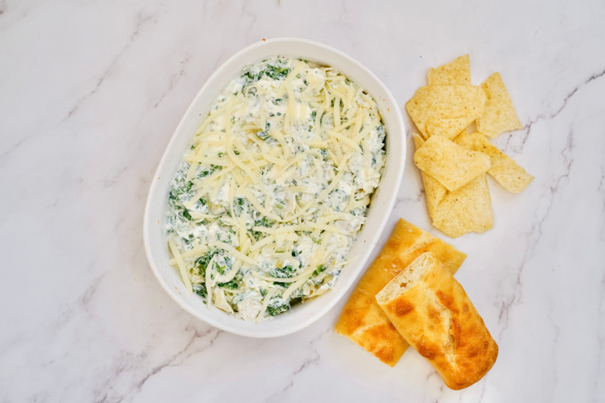 Baked Spinach & Artichoke Dip process