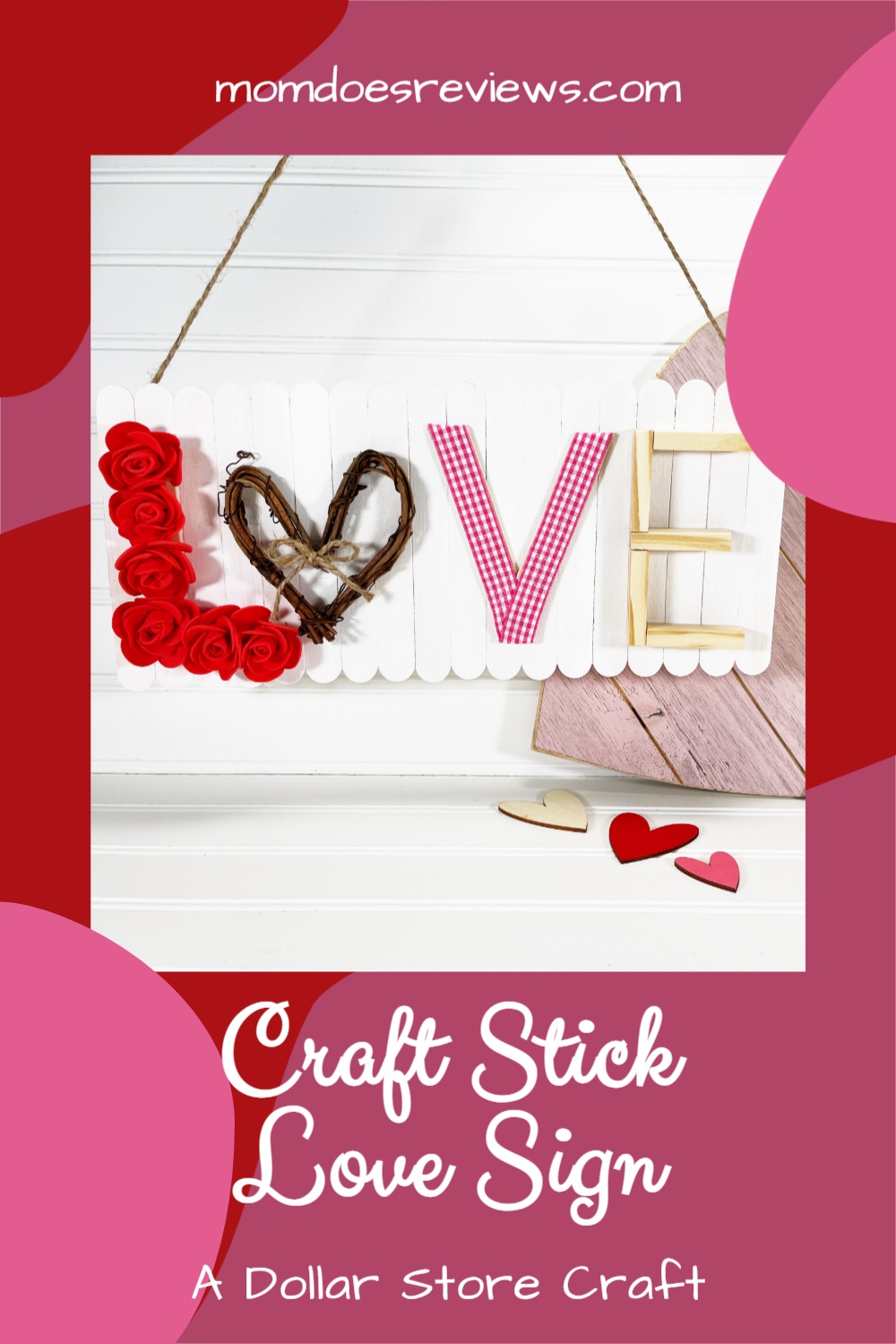 Dollar Store Craft Stick Love Sign 