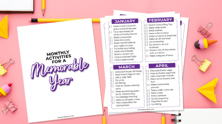 Printable Monthly Family Activities