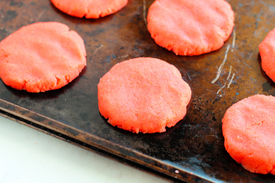 pretty Strawberry Cake Mix Cookies process