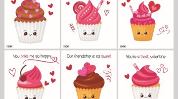 Super Cute Cupcake Valentine Cards! #FreePrintable