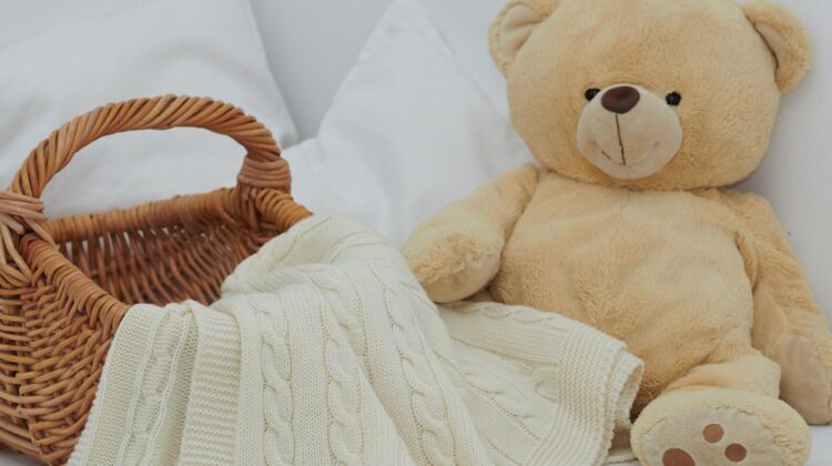 teddy bear and blanket