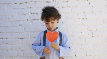 boy with paper heart