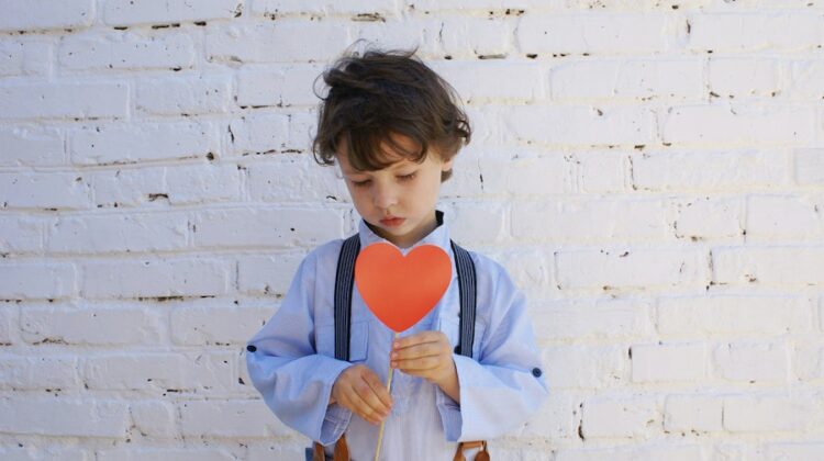 boy with paper heart