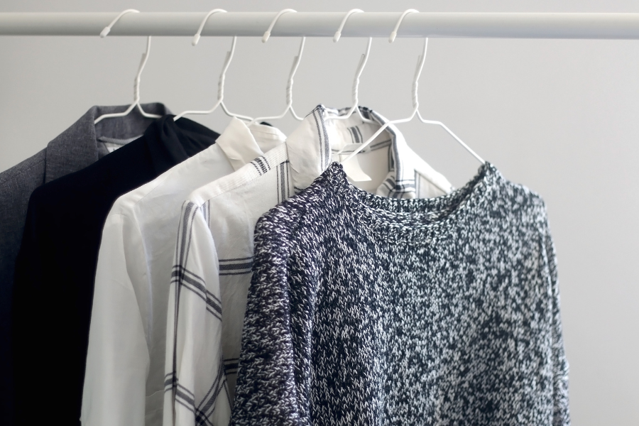 wardrobe with sweater