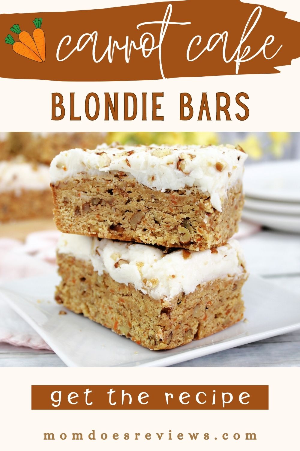 Carrot Cake Blondie Bars