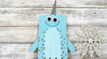 Dollar Store Craft Stick Narwhal Craft for Kids