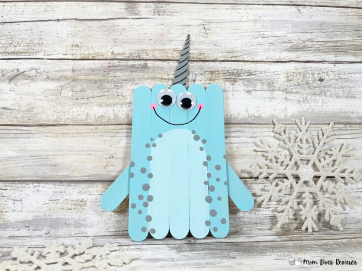 Dollar Store Craft Stick Narwhal Craft for Kids