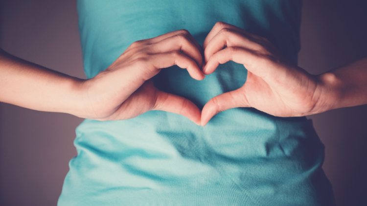 heart over stomach