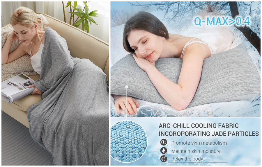 Cooling blanket and pillowcase