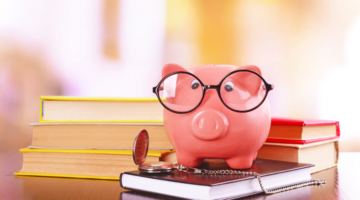 finances with piggy bank