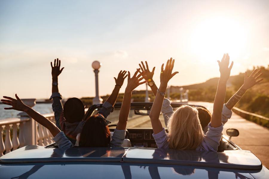 teens in convertible