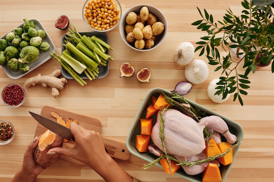 food ingredients on table