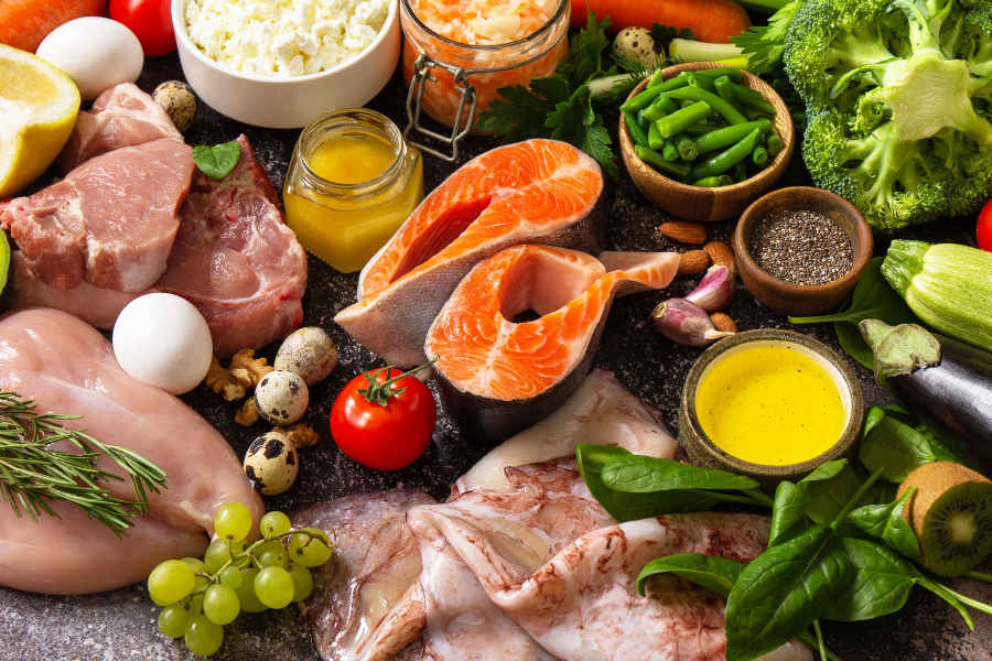 raw foods laid out