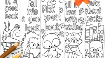 Color Your Own Fall Bookmarks