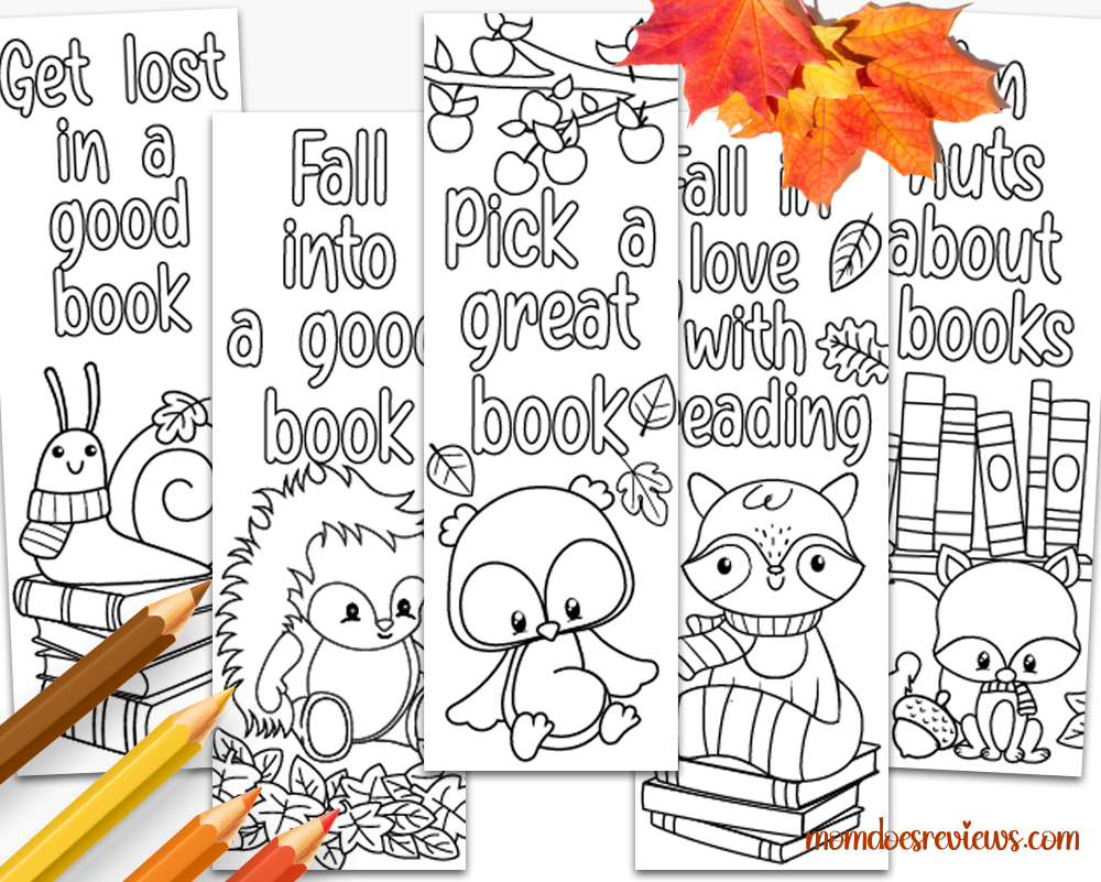 Color Your Own Fall Bookmarks