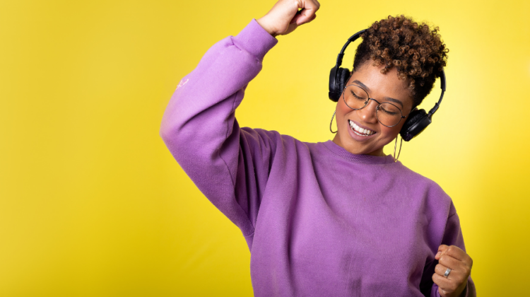 lady listening to music