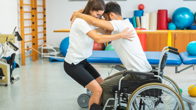 lifting a person from the wheelchair