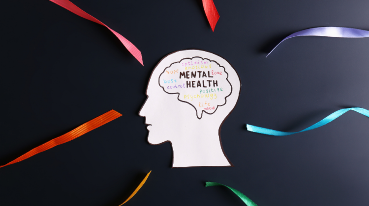 mental health brain and ribbons