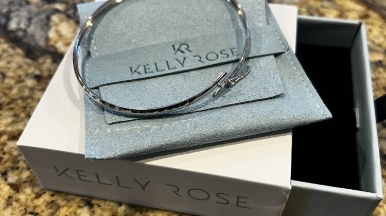Kelly Rose Bangle with open packaging