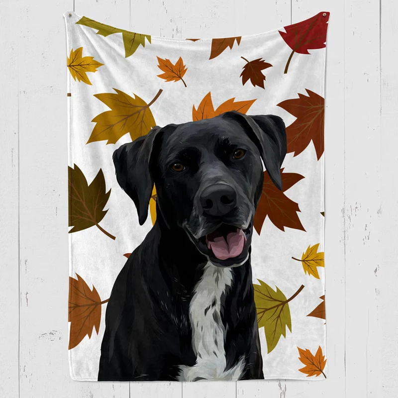Fall themed pet blanket