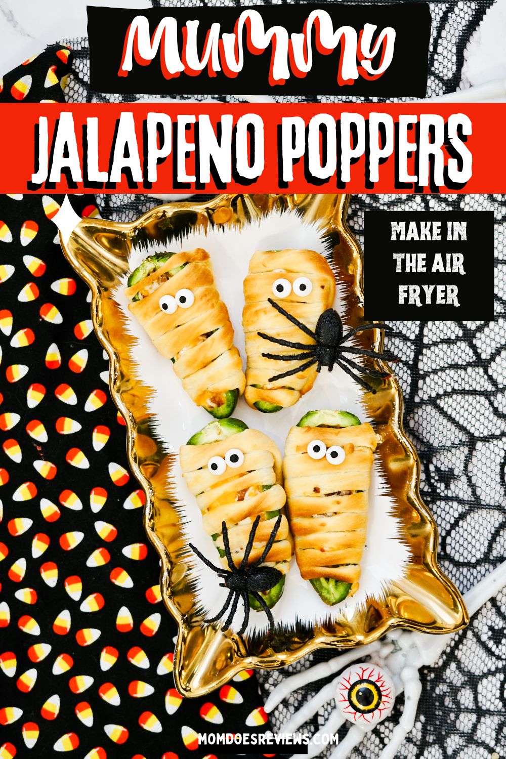 Air Fryer Mummy Jalapeno Poppers