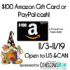 Amazon or PayPal Cash prize