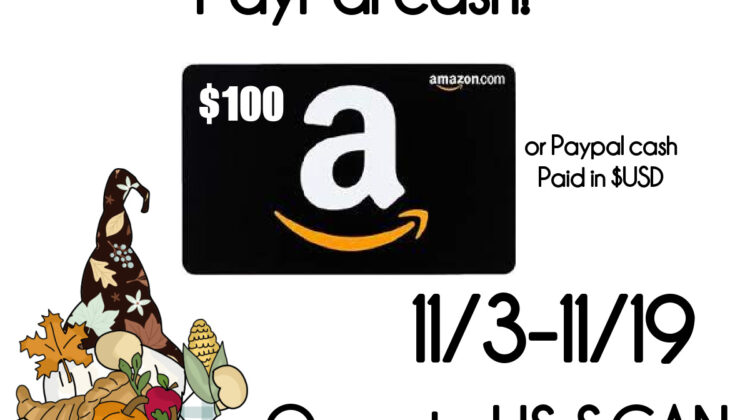 Amazon or PayPal Cash prize