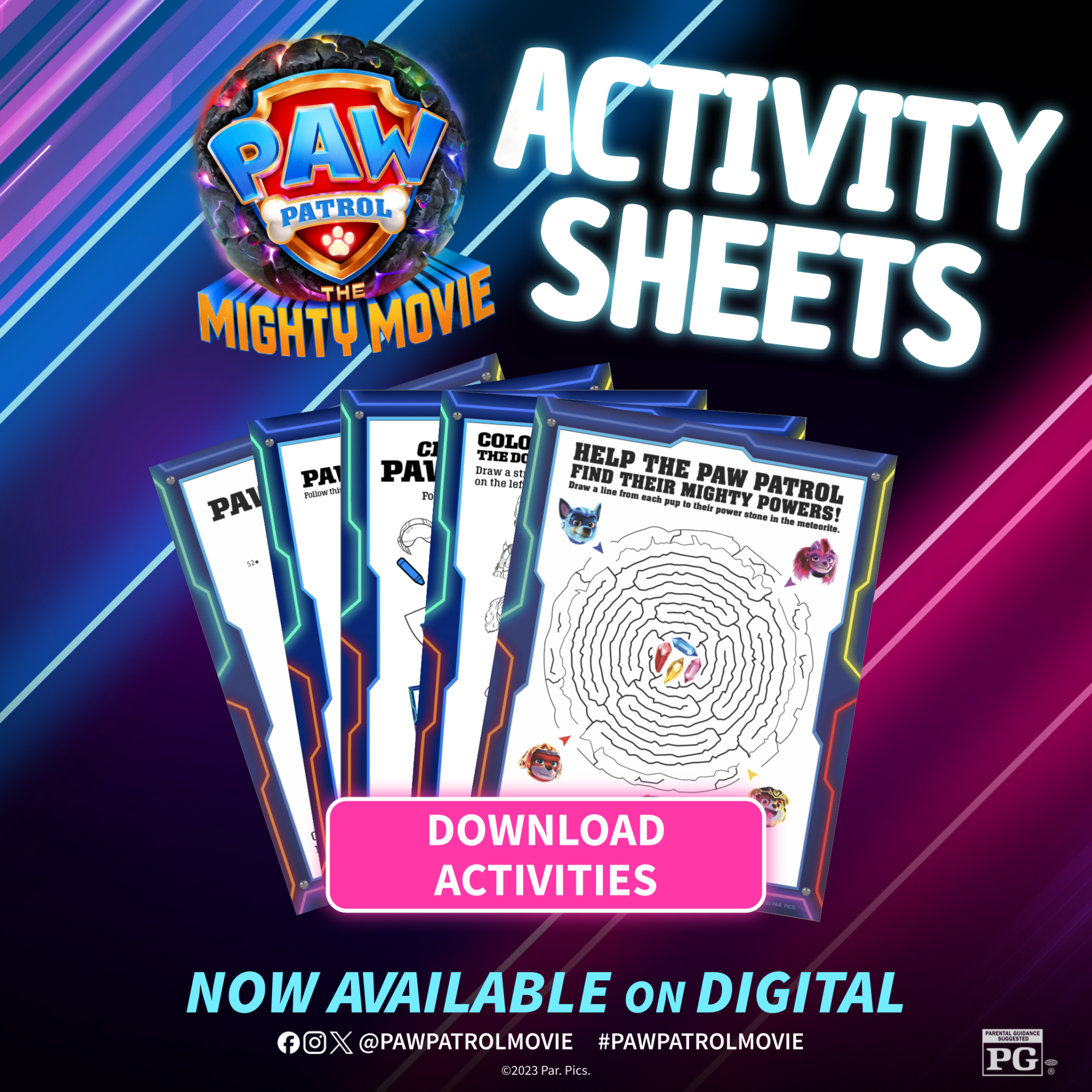 PAW Patrol: The Mighty Movie™ Activity Sheets