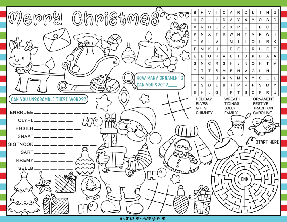 Christmas Activity Placemat