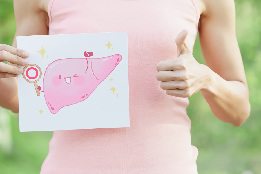 Happy liver sign