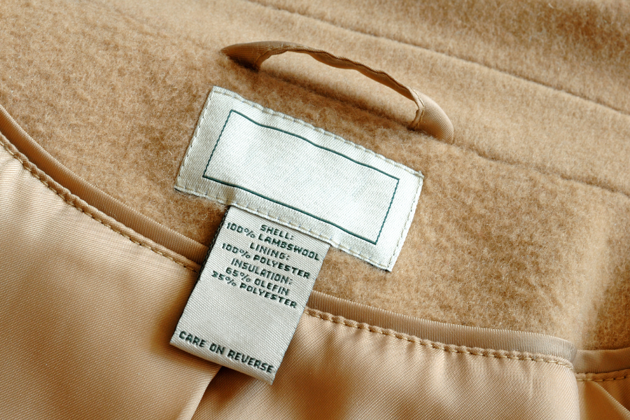 label in wool coat