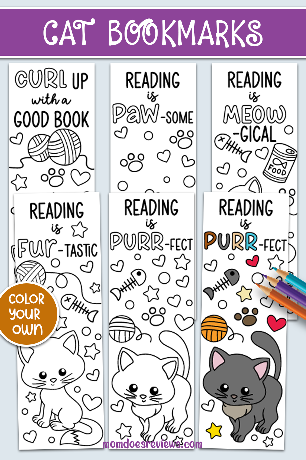 Printable Cat Bookmarks