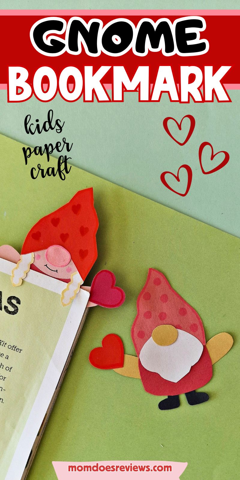 Valentine Gnome Bookmark